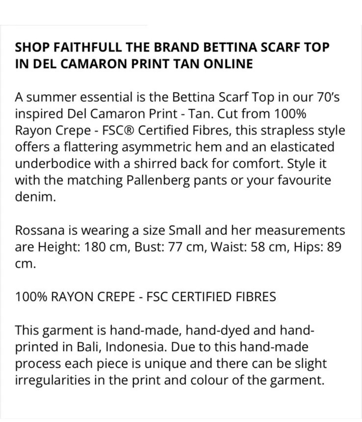 faithfull the brand BETTINA SCARF TOP DEL CAMARON TAN 4 Festival Hippie Fairycor