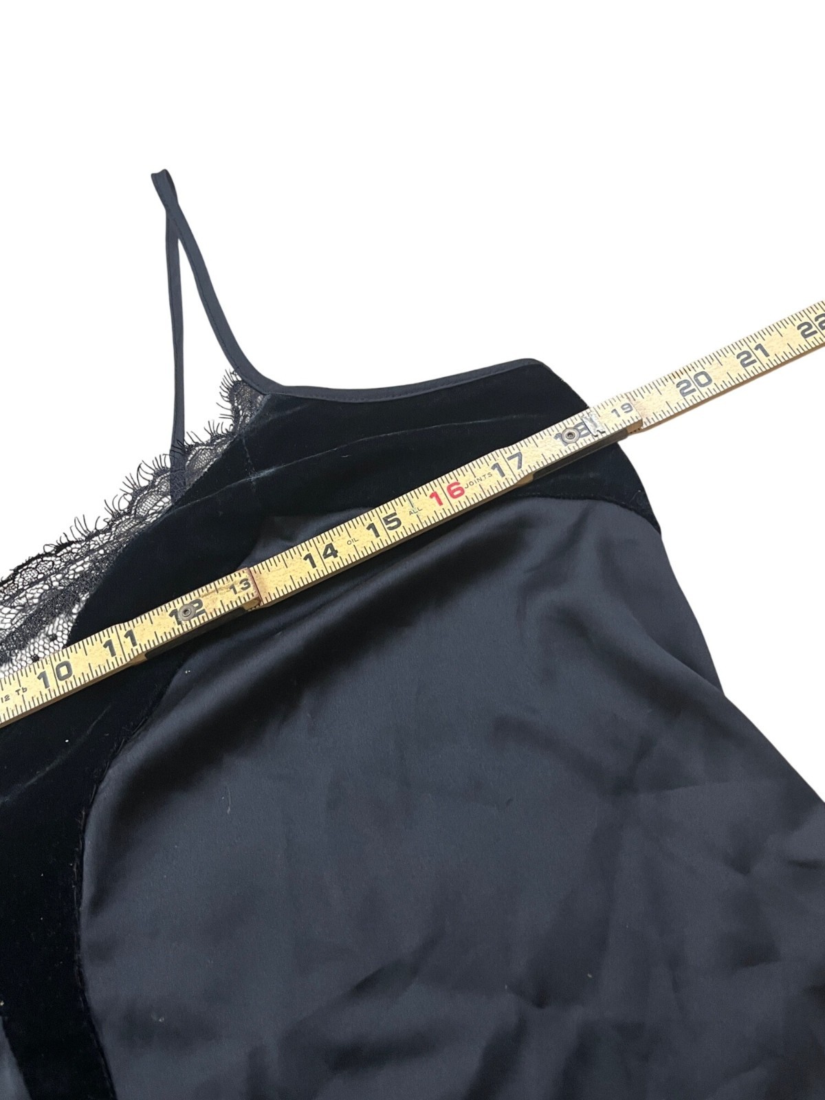 Worthington Y2K Velvet Lace Babydoll Camisole Top Womens Large Black WitchyCore