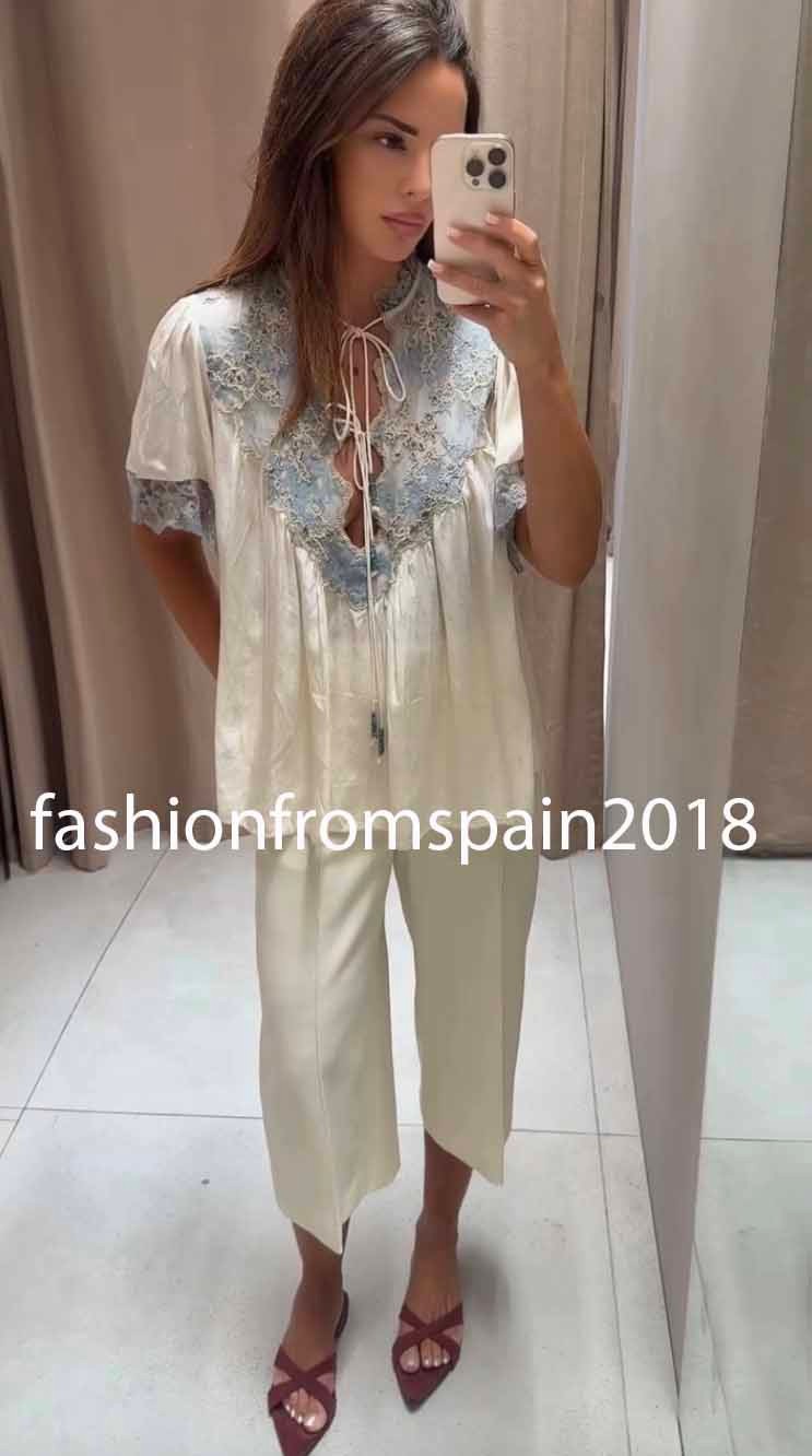 ZARA NEW WOMAN ZW COLLECTION LACE SHIRT XS-XL 5107/240/712