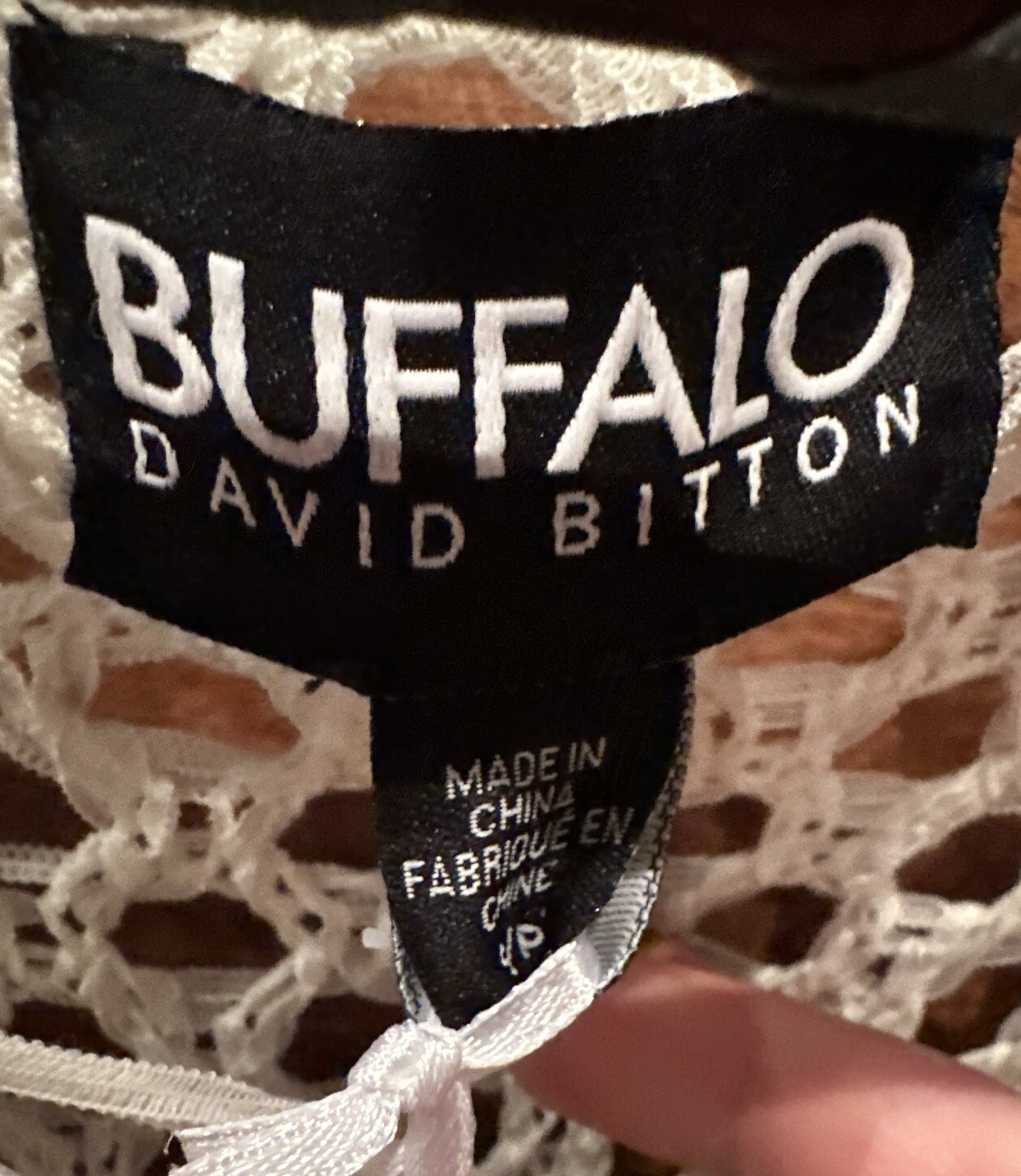 BUFFALO DAVID BITTON Crochet Tank Top White/Black Open Knit Women’s Small New
