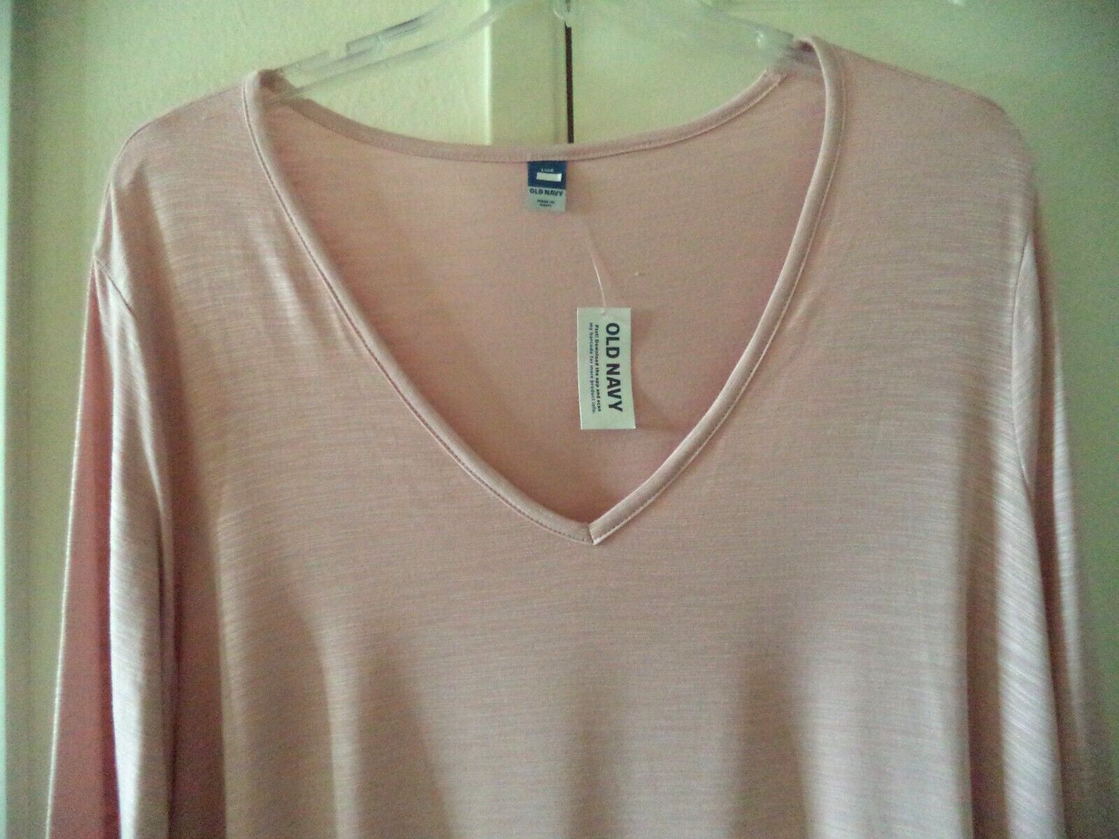 Must! Old Navy Antique Pink V Scoop Neck Rayon Slight Slub T-shirt 2XL 20 2X XXL