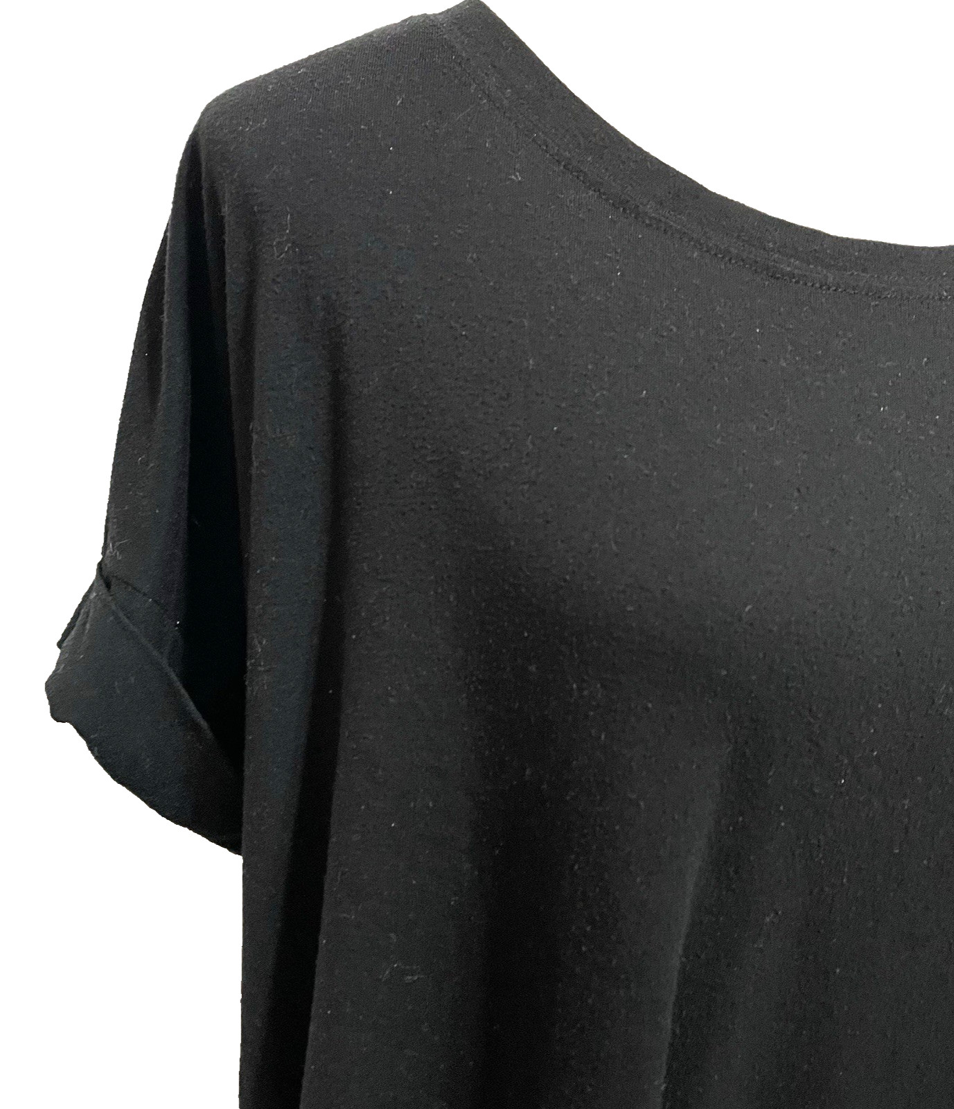 Loose Fit Versatile Comfortable Scoop Pullover Sz 1X Black Cuffed Zenana