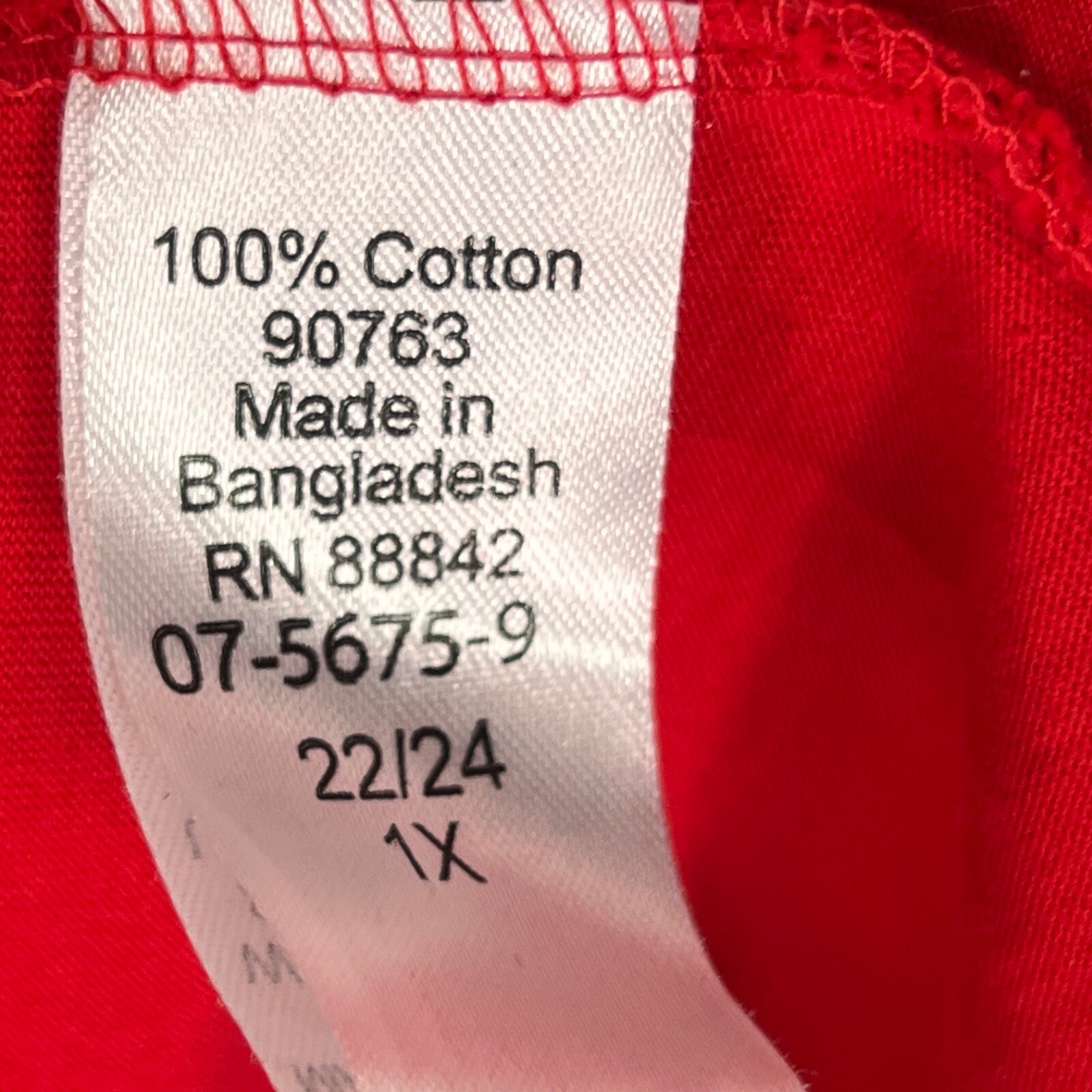 Roamans Top Womens 1X Red Shawl Collar T-Shirt Long Sleeve Tunic Cotton Solid