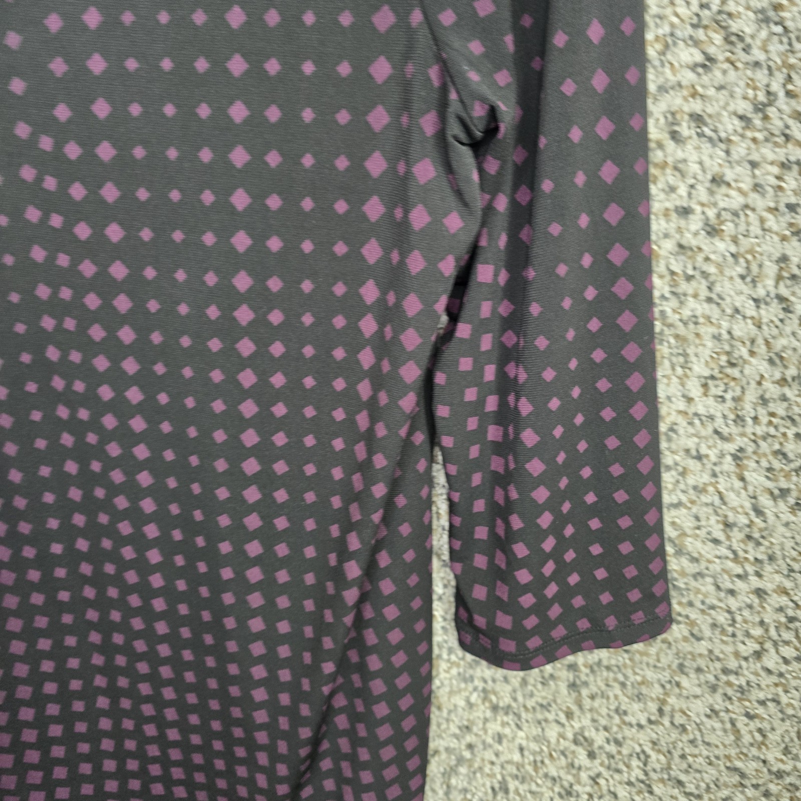 Chicos Easywear Top Womens 0 US Small Purple V Neck Stretch Polka Dot Blouse