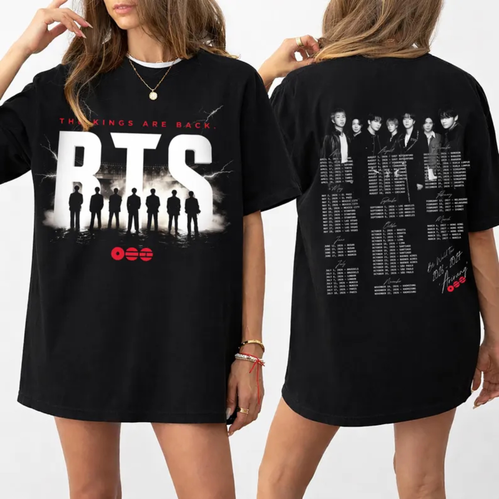 BTS World Tour 2026 2027 Bangtan ARMY Kpop Concert Graphic T Shirt S-5XL