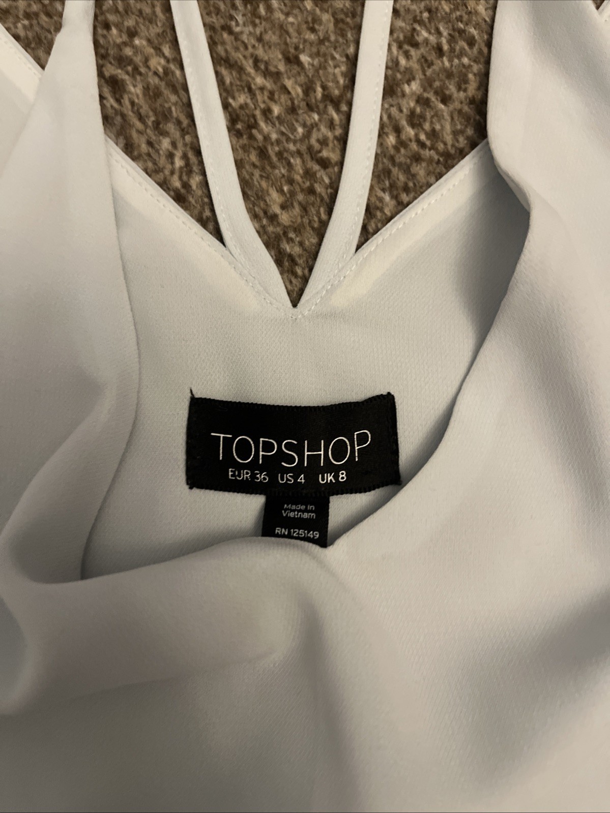 TOPSHOP VEST TOP / TANK TOP LIGHT BLUE STRAPPY TOP – VEST TOP – SIZE 8