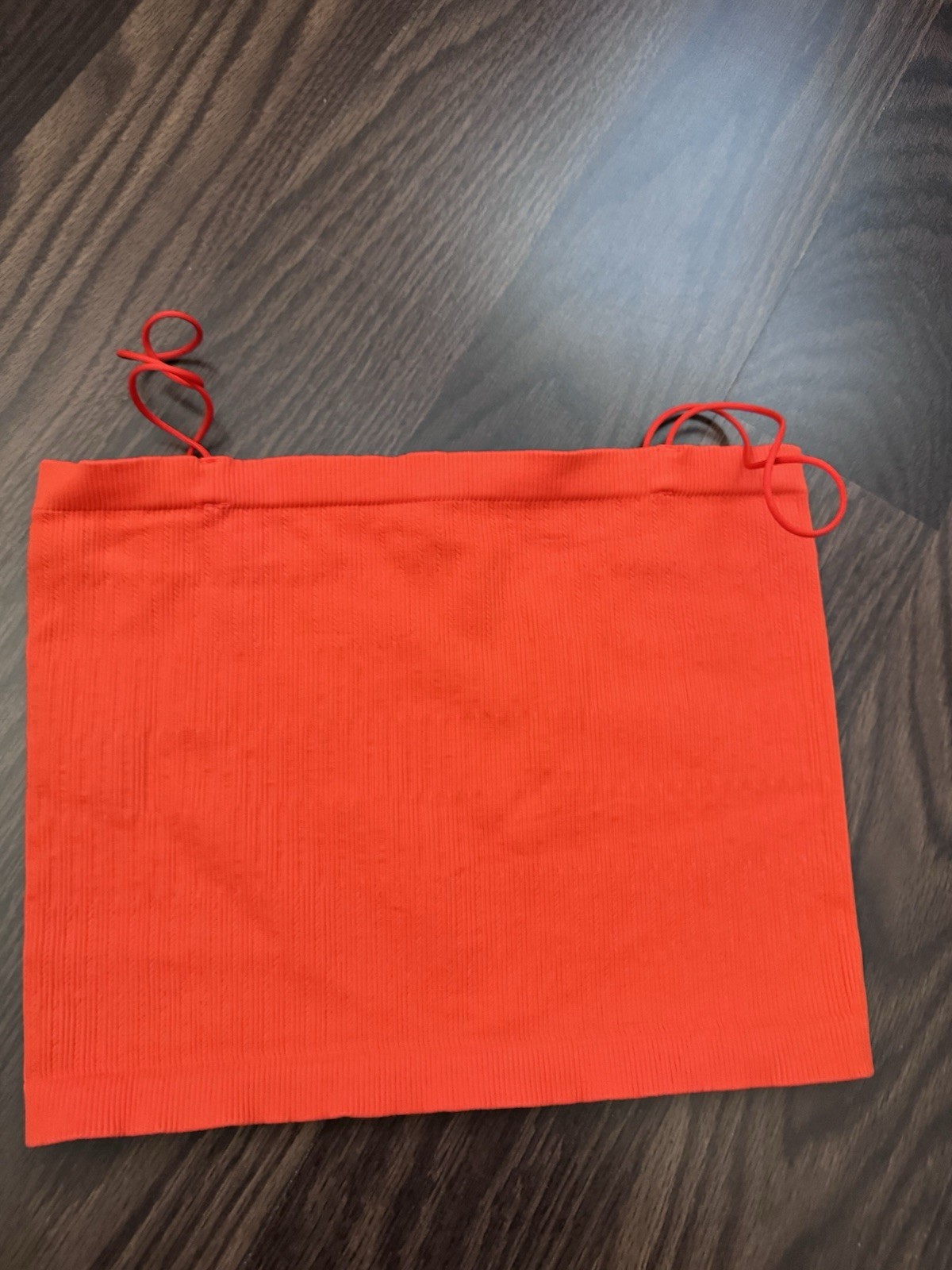 Nikibiki Orange Solid Ribbed Straight Neck Spaghetti Strap Cami One Size