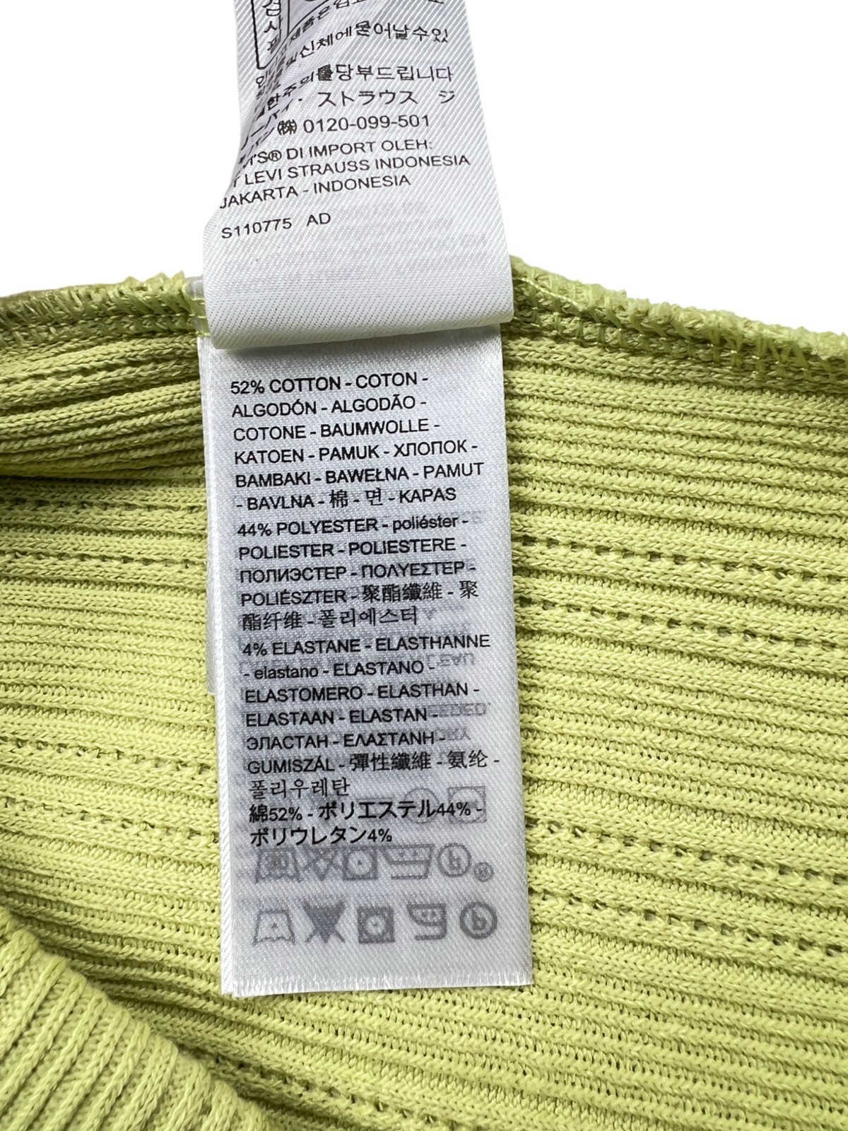 Levi’s Damen Rundhals 3/4 Ärmel Bluse Grün Größe M