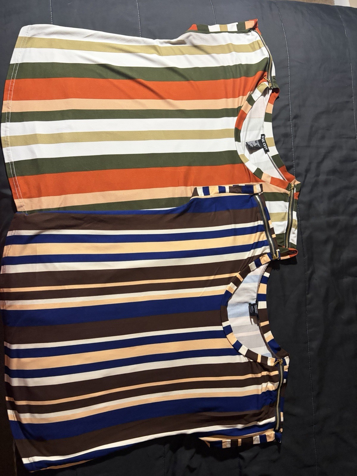 Bae City XL Multicolor Vertical Striped Cap Sleeve Tops Summer Bundle