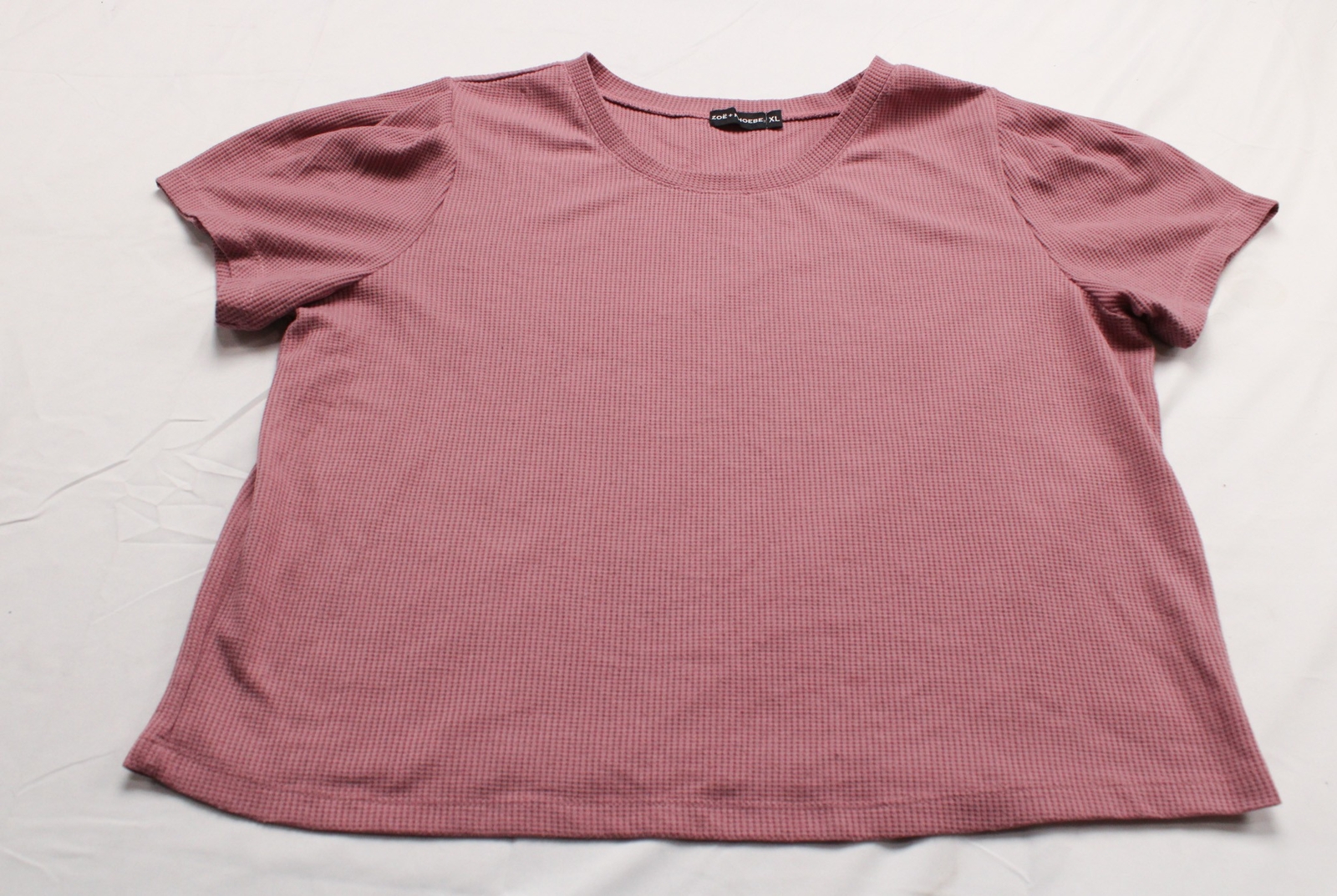 Zoe + Phoebe Women’s Short Sleeve Knit Cropped T-Shirt DD7 Purple Size XL