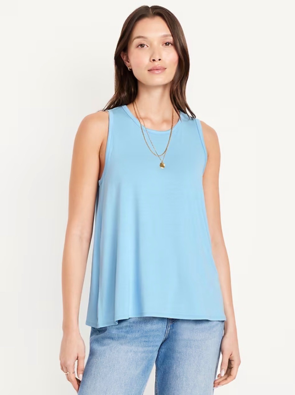 Old Navy Women’s Luxe Sleeveless T-Shirt Tank Top Cool Rain Size XS S M L XL XXL