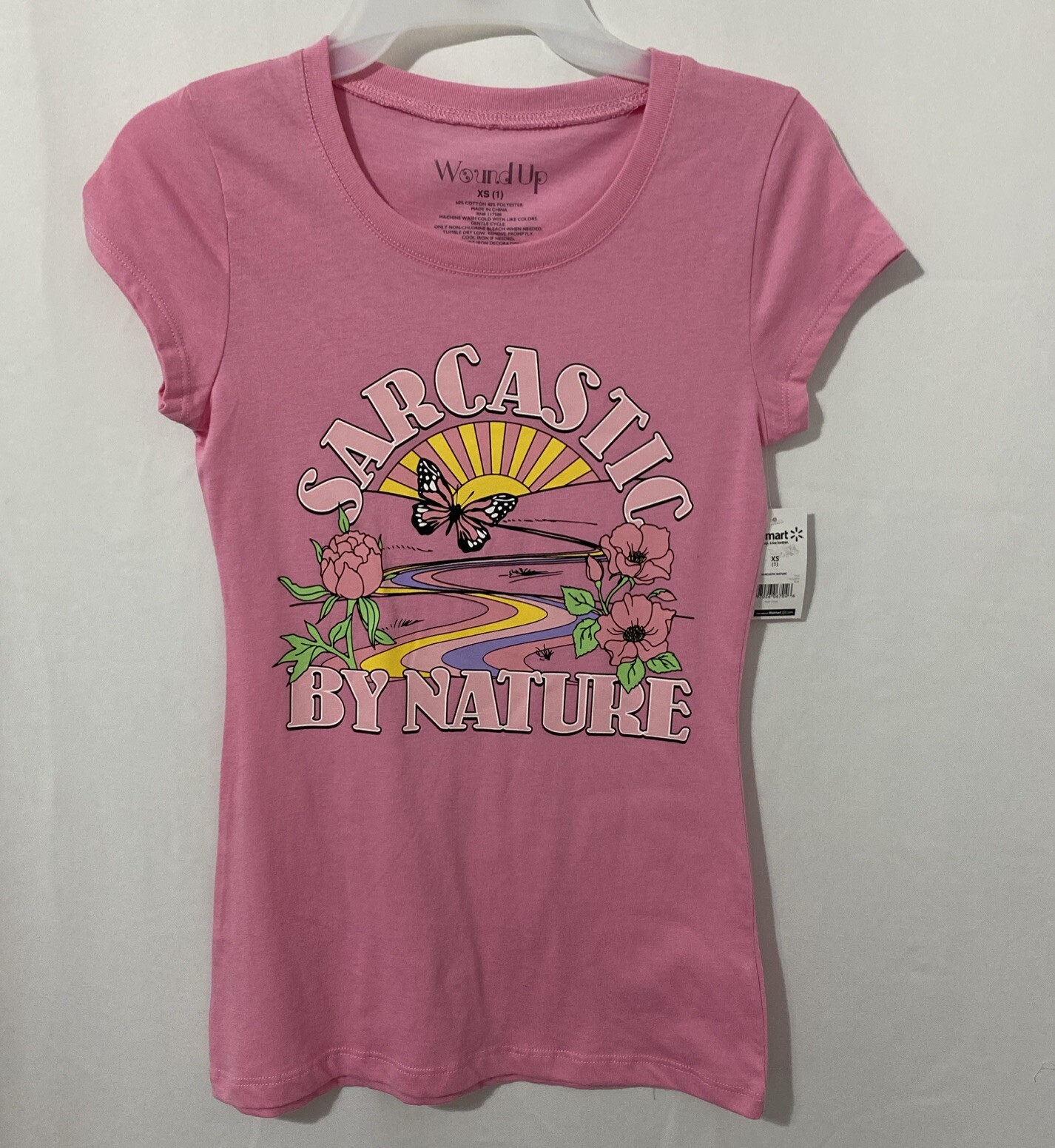 Wound Up Junior’s Sarcastic By Nature Graphic Tee Shirt Size XS (1) NWT
