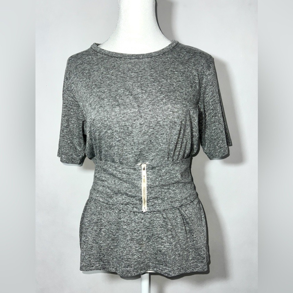 Monrow Grey Size Small Self Belted Waist Wrap T-Shirt