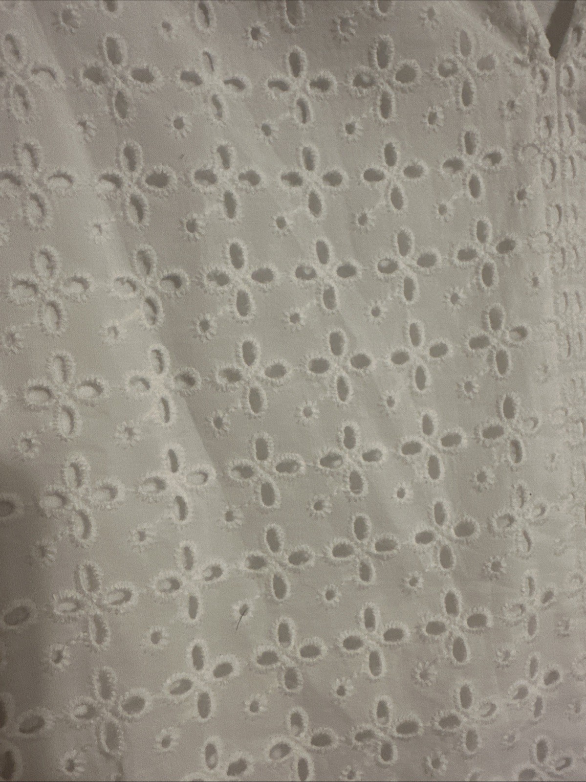 White Cotton Eyelet Embroidery Top by Lane Bryant Size 10/12