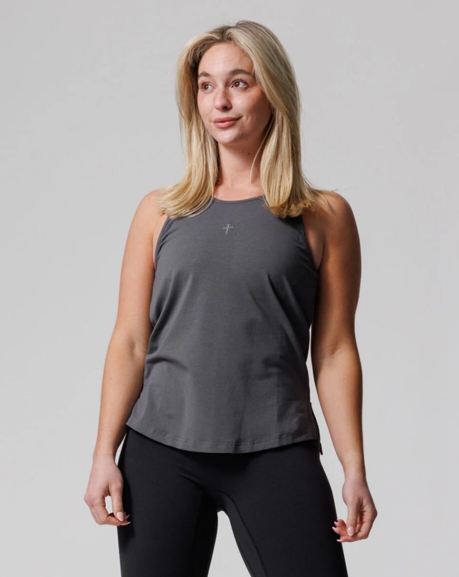 NEW Three Nails Crossover Tank Grey $44