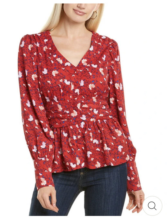 WALTER BAKER Clara Printed Peplum Blouse-NWT-XS