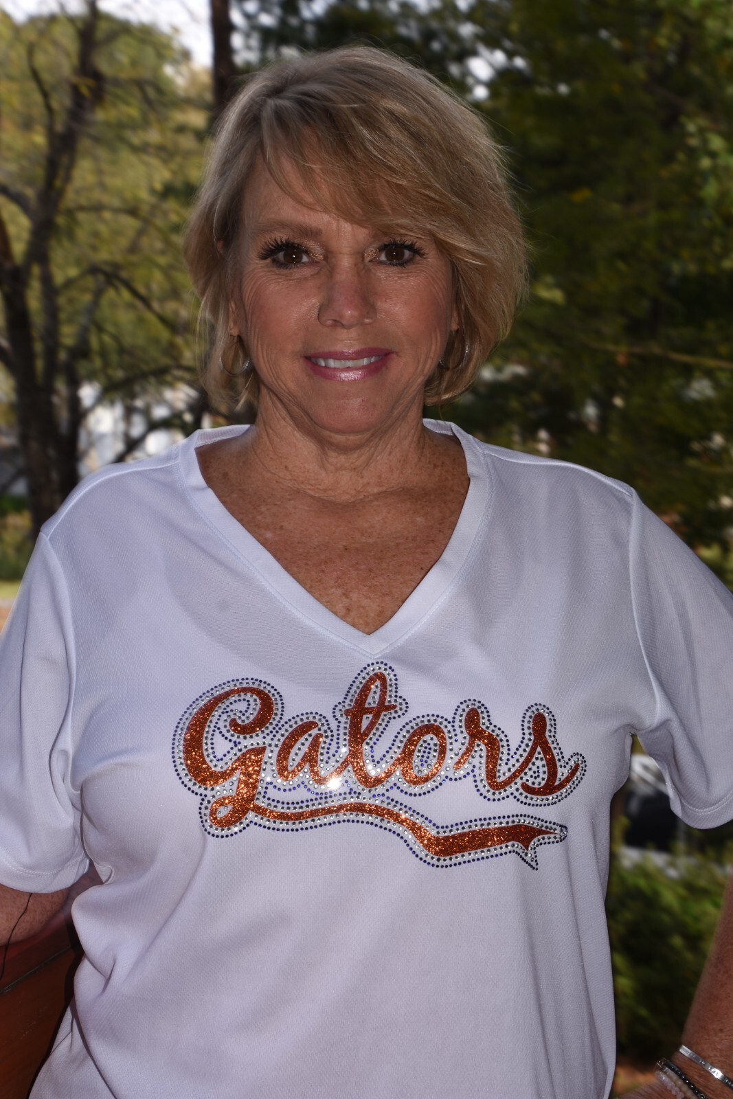 Gators rhinestone glitter orange blue shirt XS S M L XL XXL 1X 2X 3X 4X 5X