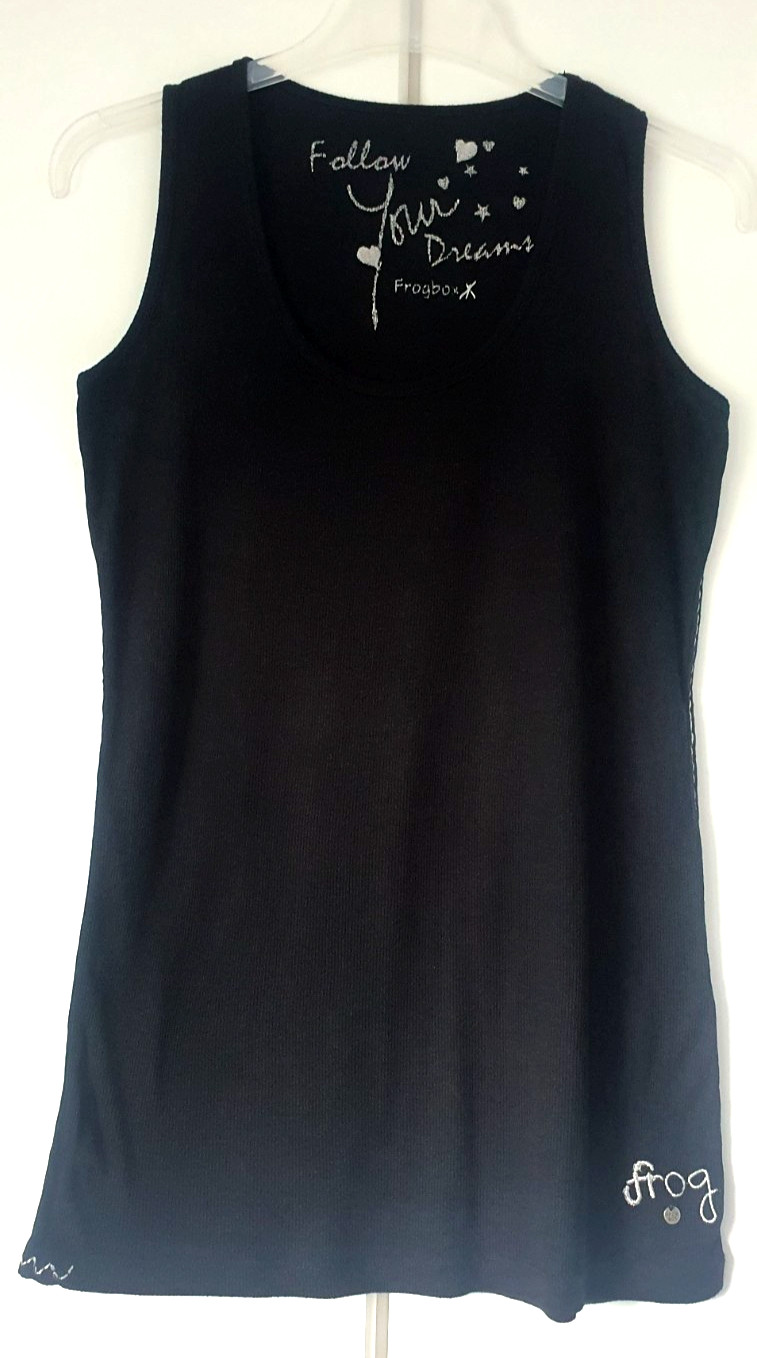 Women’s T-Shirt 🖤FROG BOX🖤 Black Silver Sleeveless Size 38/40/42