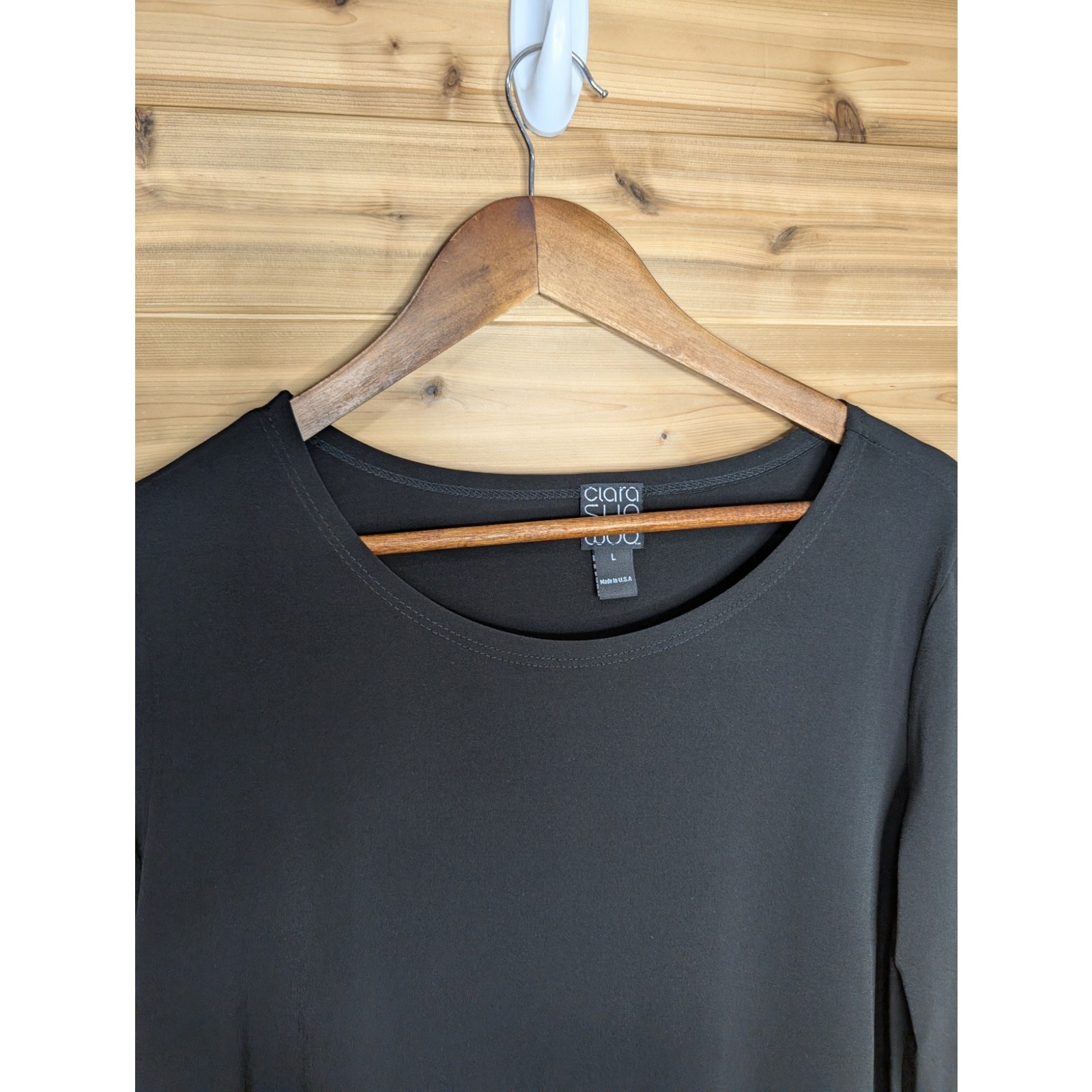 Clara Sun Woo Top Womens Large Black Art to Wear Lagenlook
