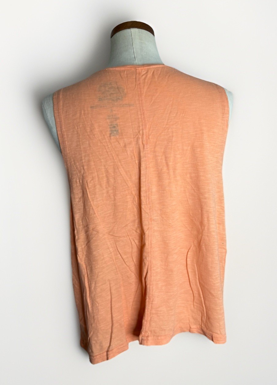 prAna Women’s Orange Heather Sleeveless Graphic Tank Size S