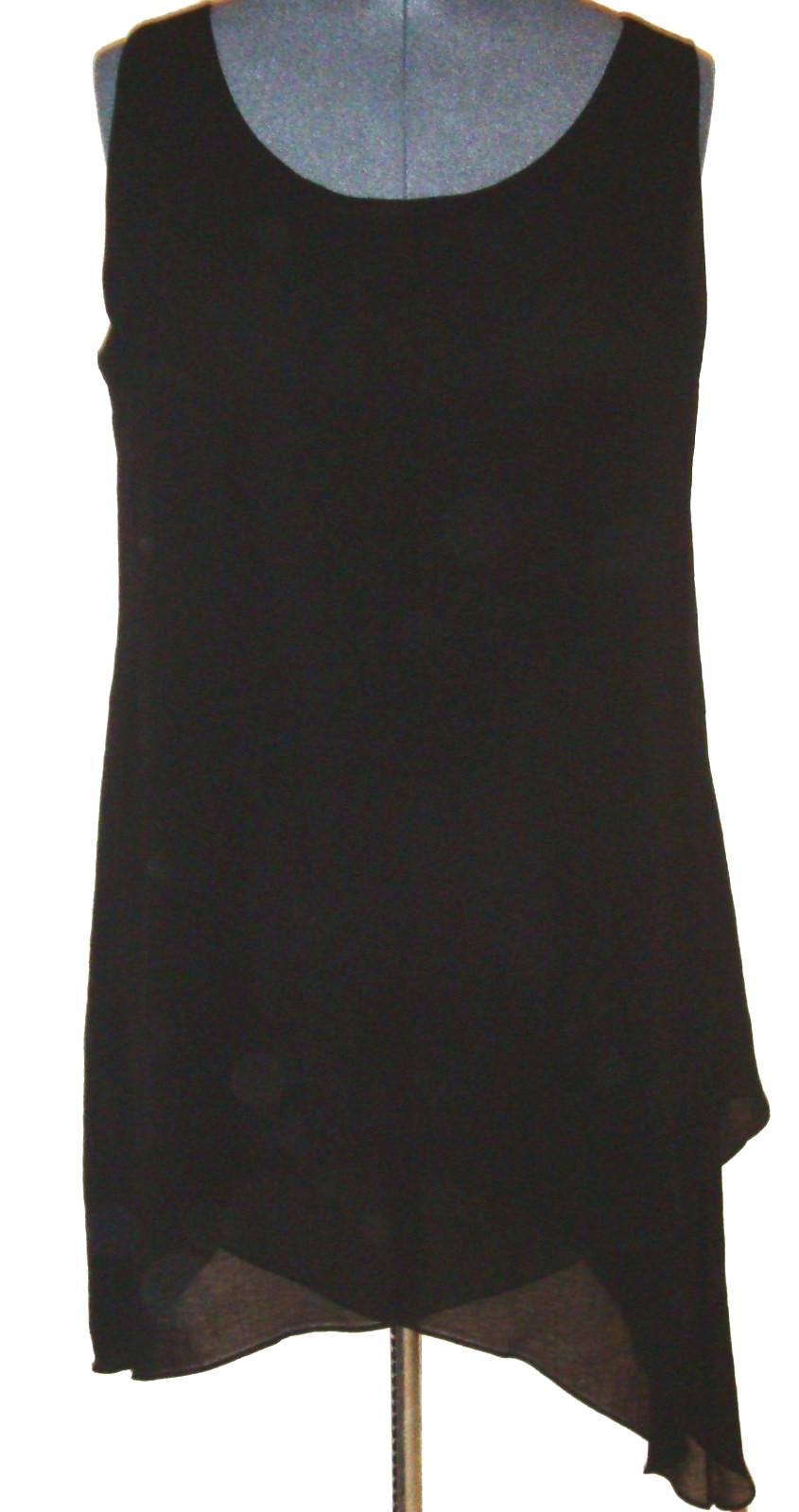Soft Surroundings Celine Tunic Tank Top size L Layered Asymmetrical Chiffon