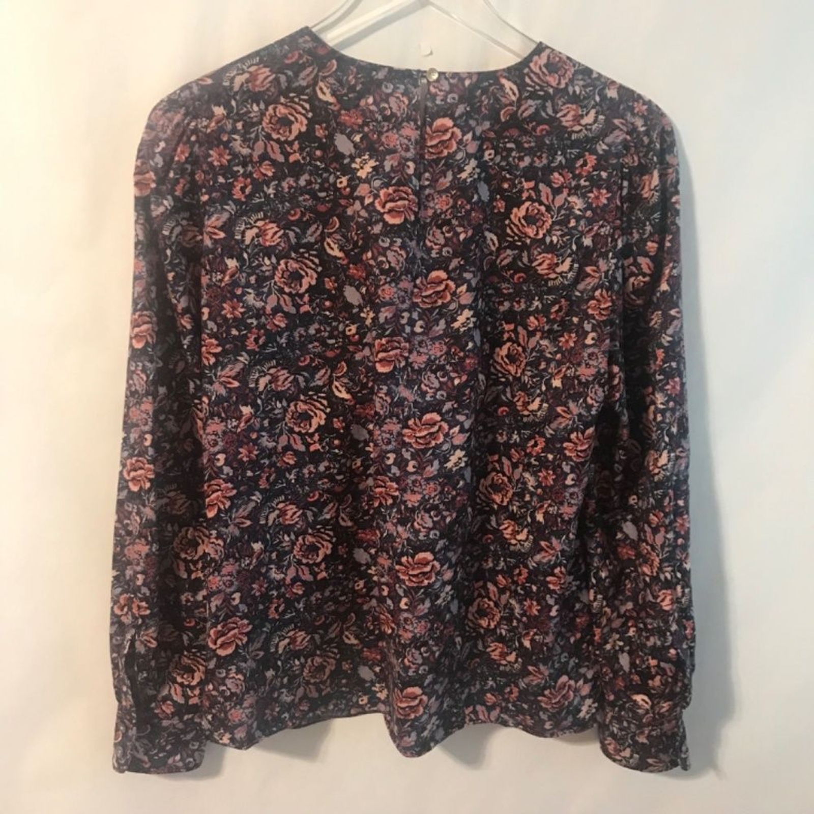La Vie Rebecca Taylor Size M Toile Fleur Floral Cotton Blouse Keyhole Twist