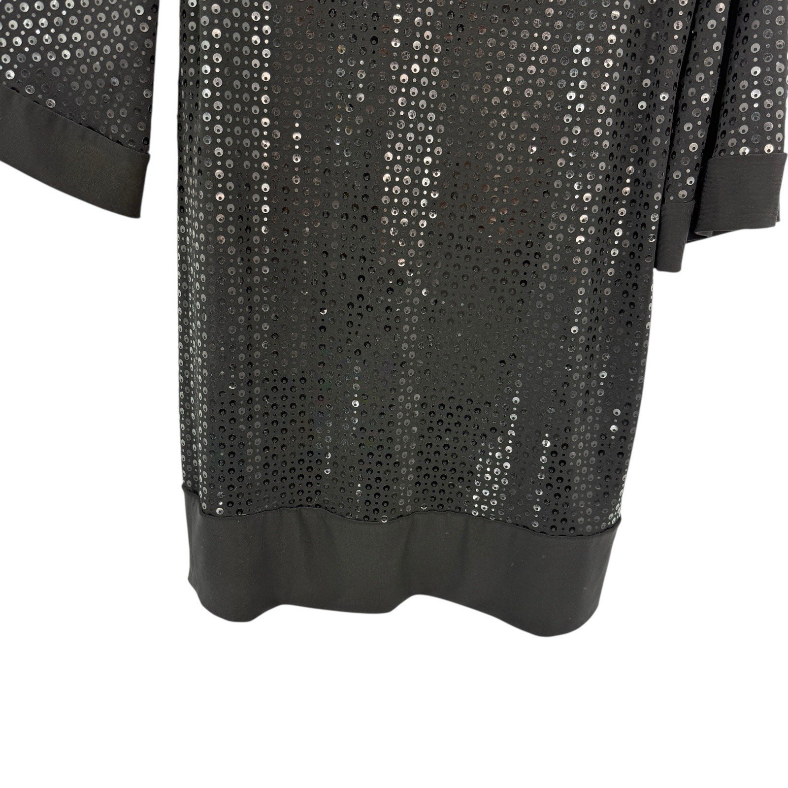 Clara Sun Woo Tunic Small Black Shiny Circles 3/4 Flare Sleeve Arsty Party