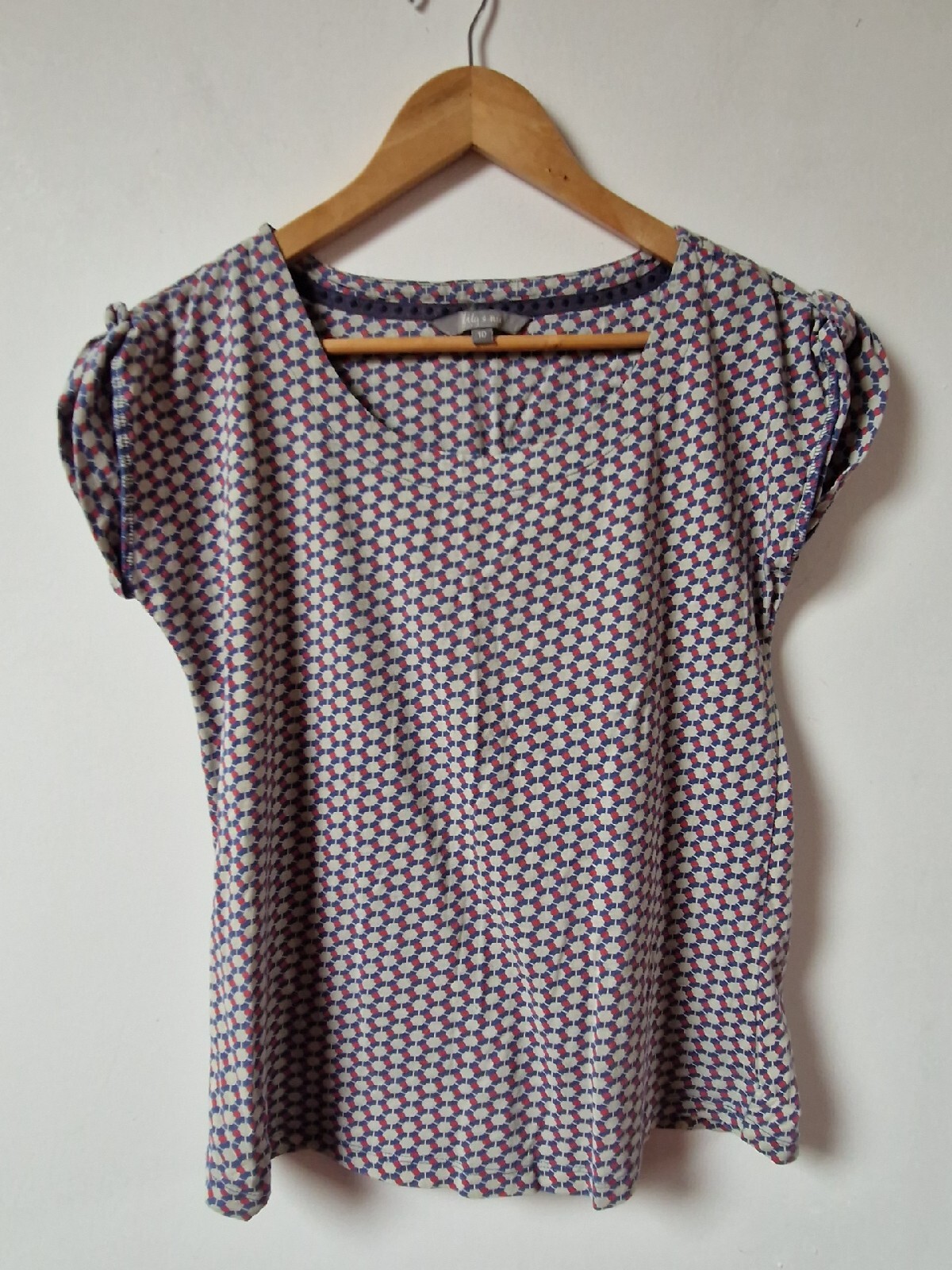 Lily & Me Retro Abstract Print T-shirt Blouse Top Size 10