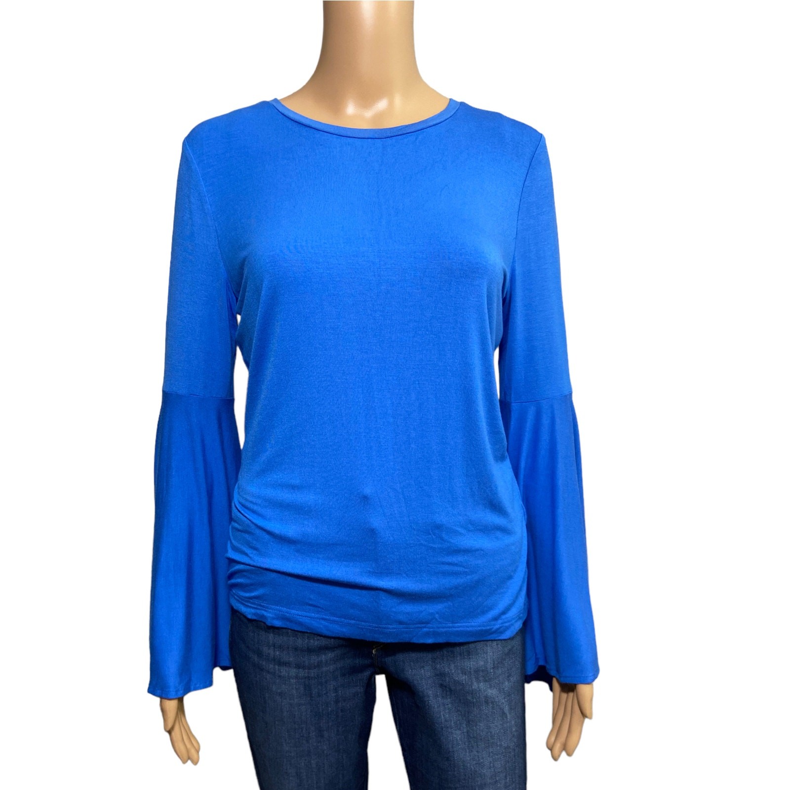 Le Gali Blue Jersy Bell Sleeves Top Size S