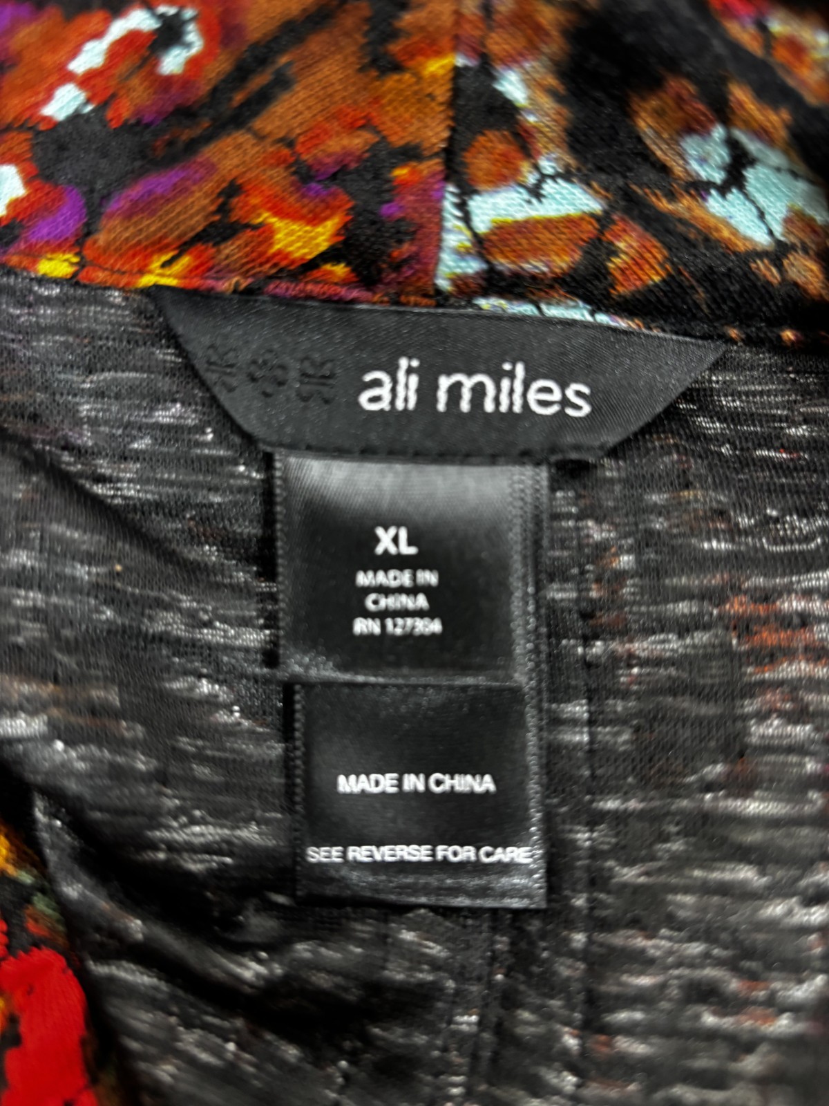 Ali Miles Jacket Multicolor Abstract Artsy Lagenlook Avant Garde Women’s L