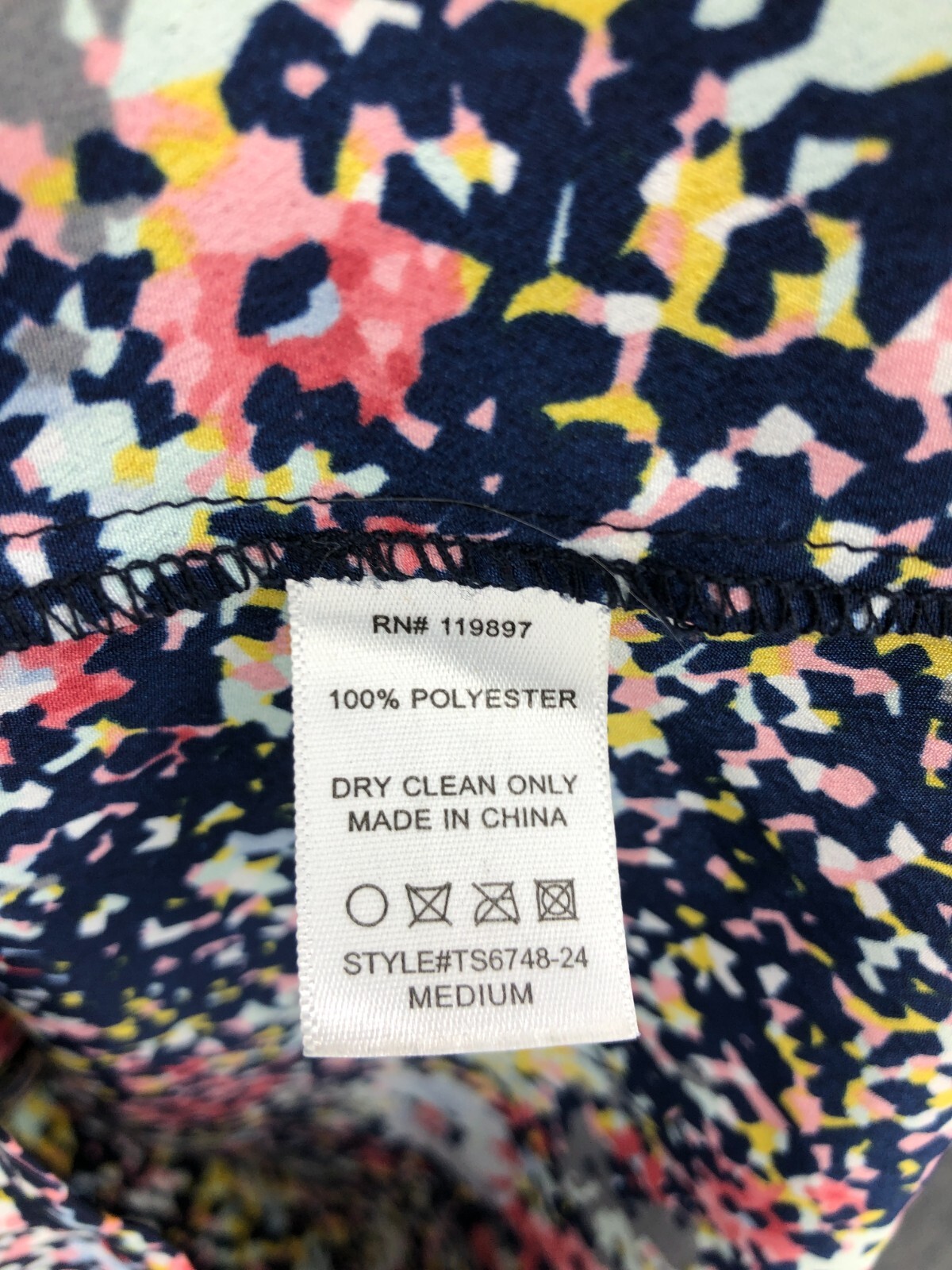 Collective Concepts Blouse Womens Medium Colorful Floral 3/4 Sleeve Boho Peasant