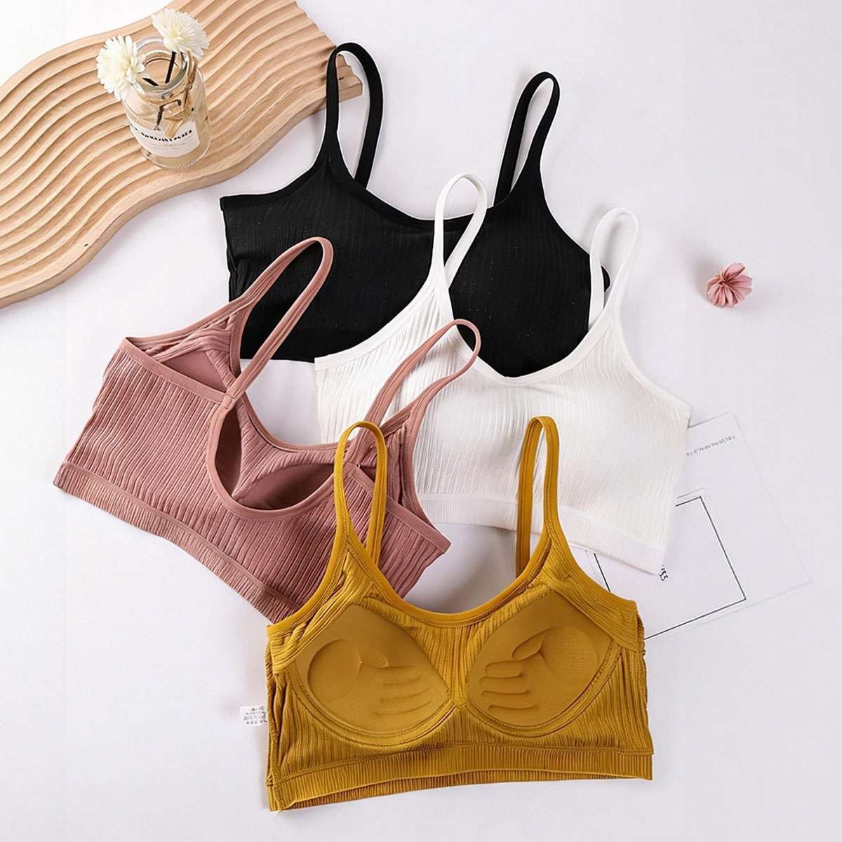 Women Crop Tops Tube Top Streetwear Sleeveless Camis Sport Bra Bralatte Cotton