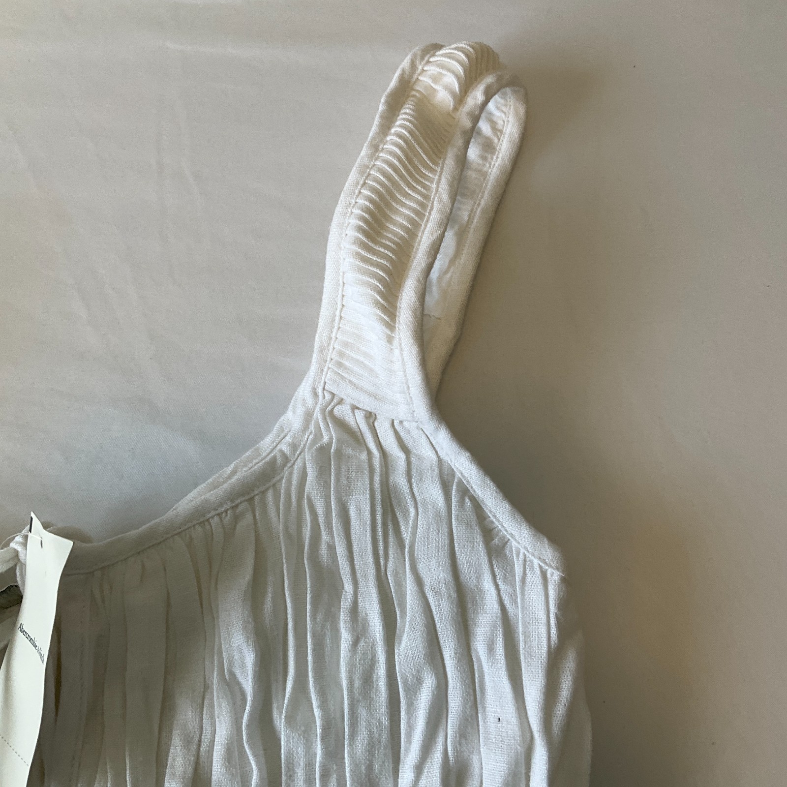 Abercrombie And Fitch Tank Blouse Top Women Size M White Front Tie Closure Lined
