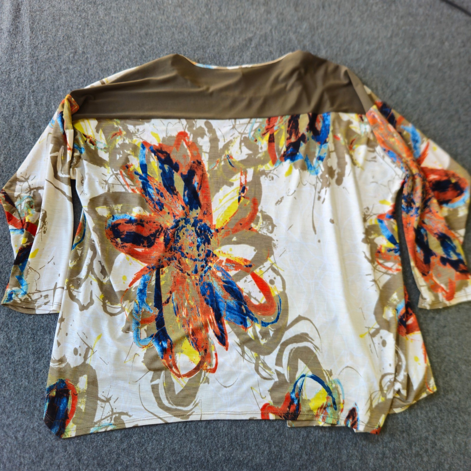 IC Bonnie K Abstract Splatter Tunic Top Small Avant Garde Whimsical Academia