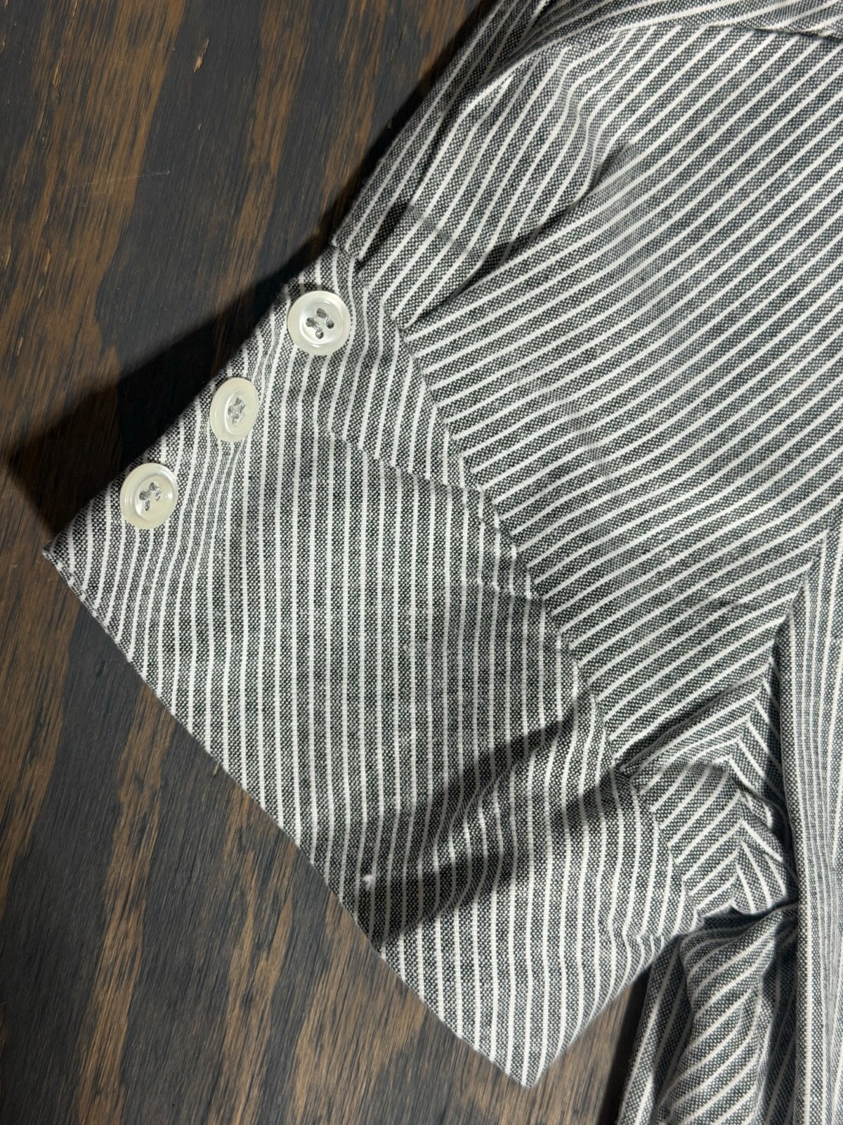 NOS Lucky 13 brand Ice Cream Shop Shirt Rockabilly 50’s Retro Grey White Stripe