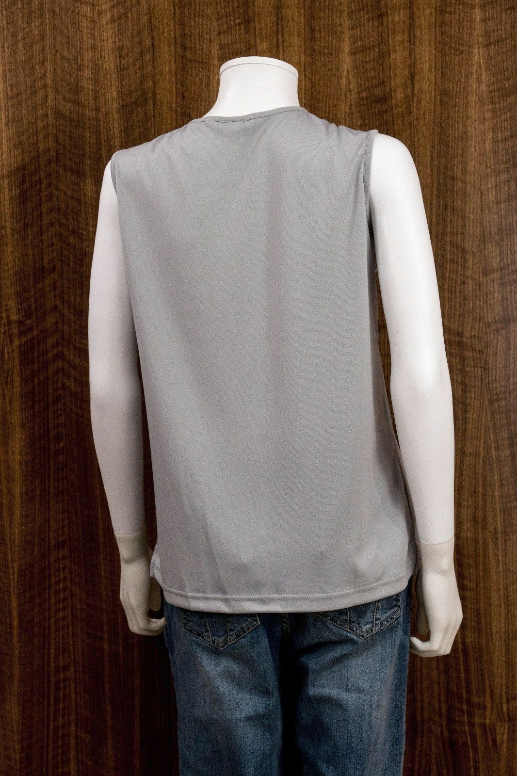 SALON STUDIO Size L 2pc Gray Button Down Sheer Blouse Tank Top Camisole