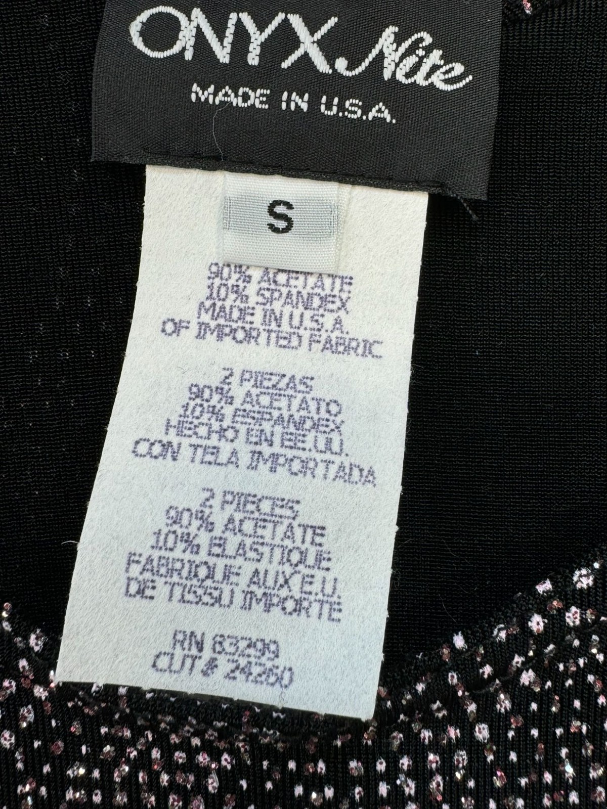 Onyx Nite Womens Beaded Holiday Tank & Jacket Small Black & Pink Silver Glitter