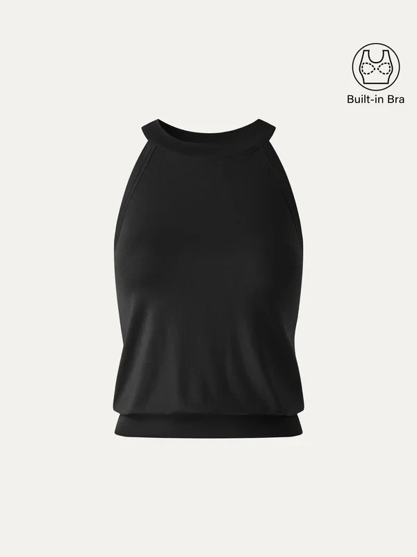 NEW OGL Halter Neck Banded Hem Bra Tank, US Stock