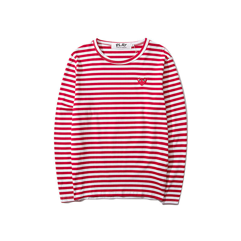 Classic Striped PLAY Hearts Long Sleeve T-Shirt Tops