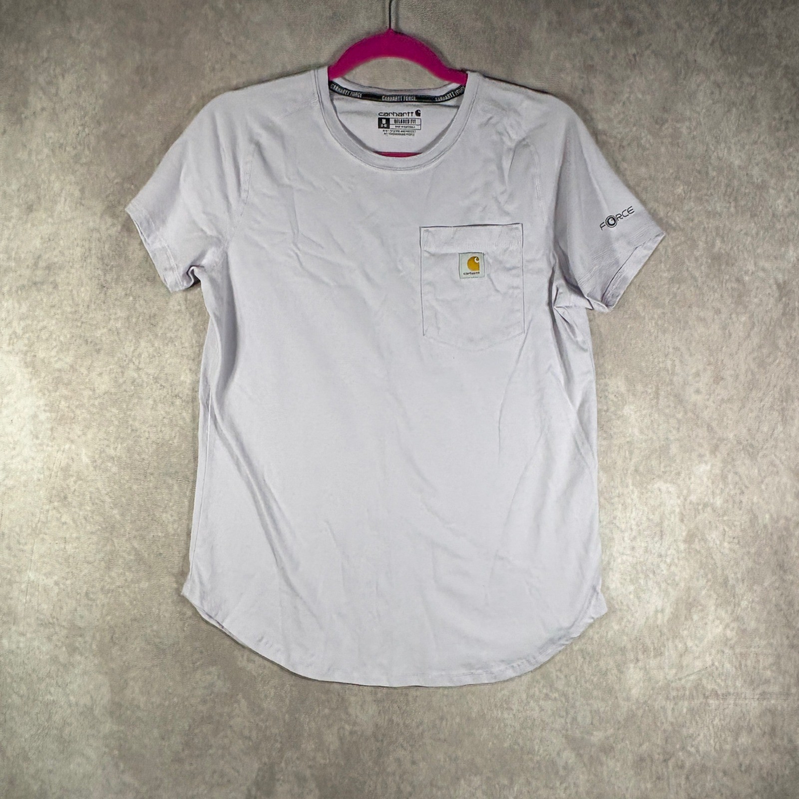 Carhartt T-Shirt Womens M Purple Force Relaxed Fit Pocket Tee Casual Outdoor $25