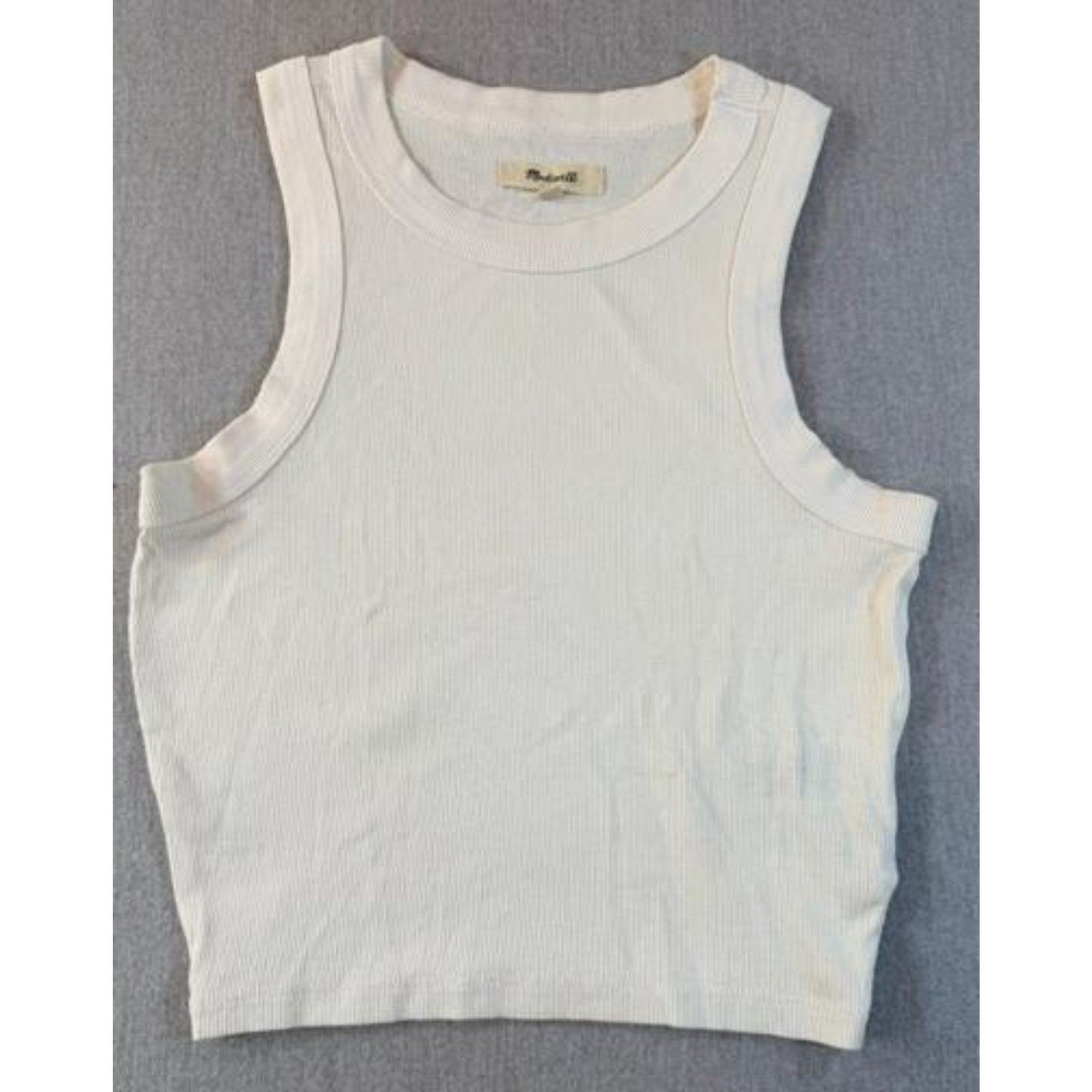 Madewell Brightside Rib Cutaway Crop Tank Top, Women’s Size XS