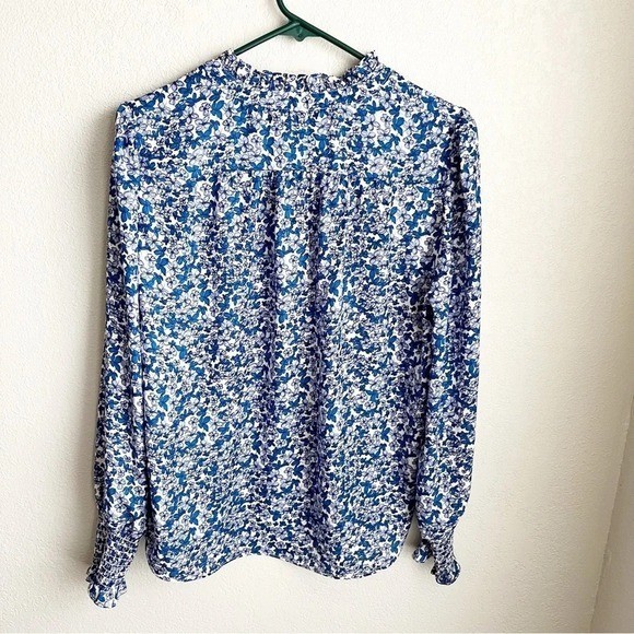 COOPER & Ella Blue Ditsy Floral Button Down Pleasant Blouse S