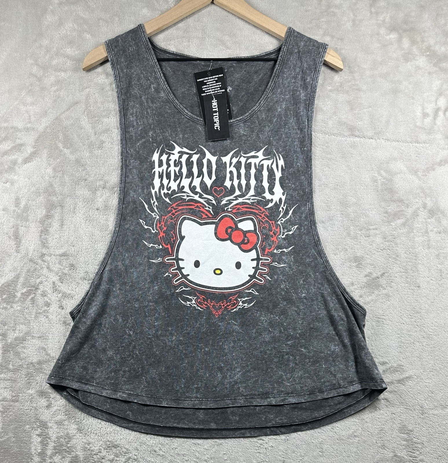 Hello Kitty Sanrio Deep Muscle Tank Top Shirt Women’s Sz SM Black New NWT