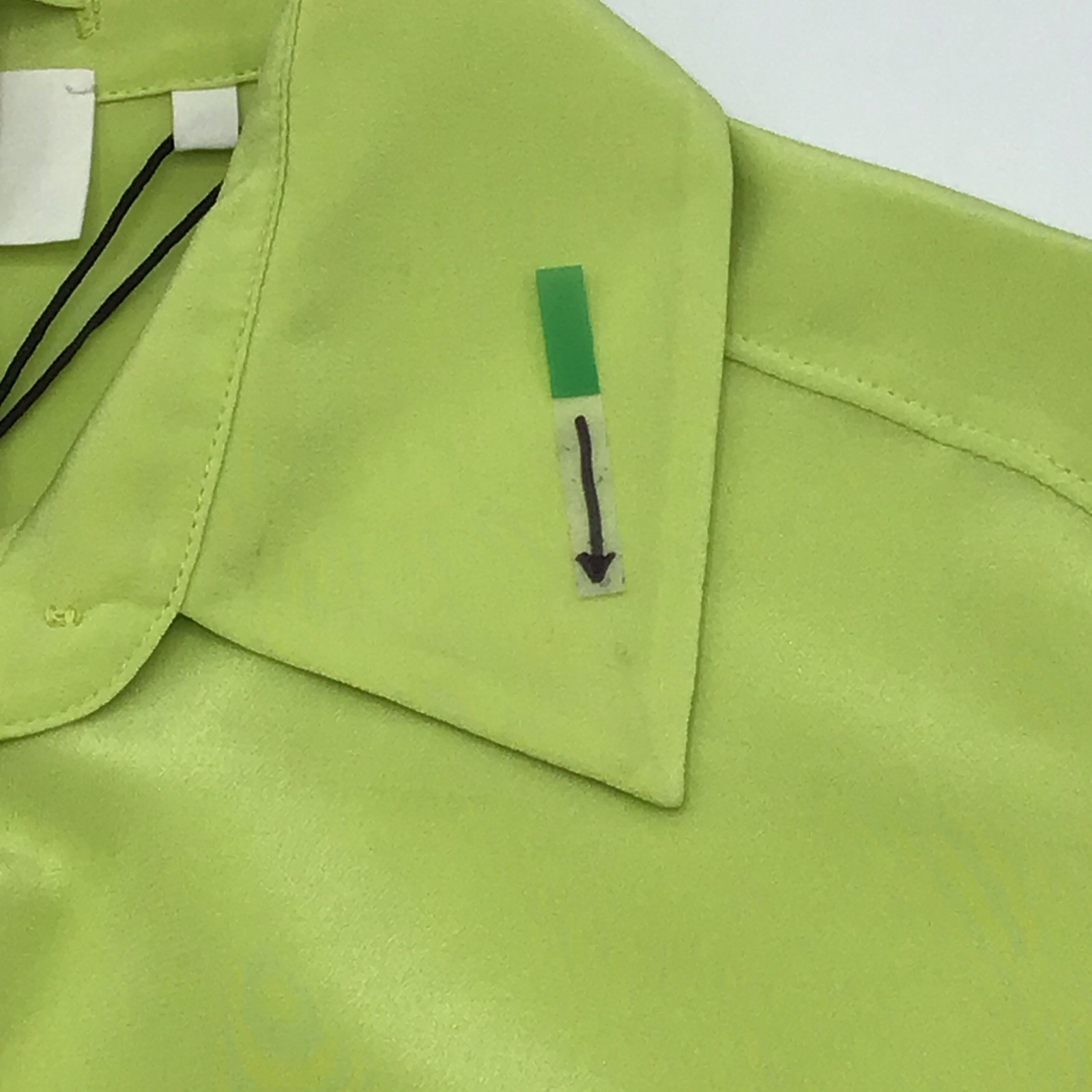 Max Mara SPORTMAX Algebra Lime Silk Shirt Button Front Elongated Cuffs NWOT US6