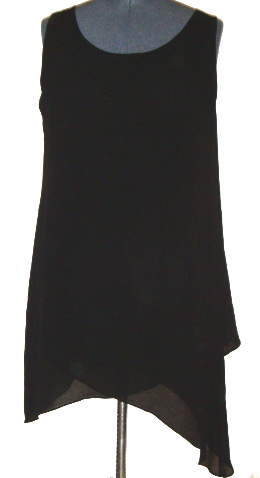 Soft Surroundings Celine Tunic Tank Top size L Layered Asymmetrical Chiffon