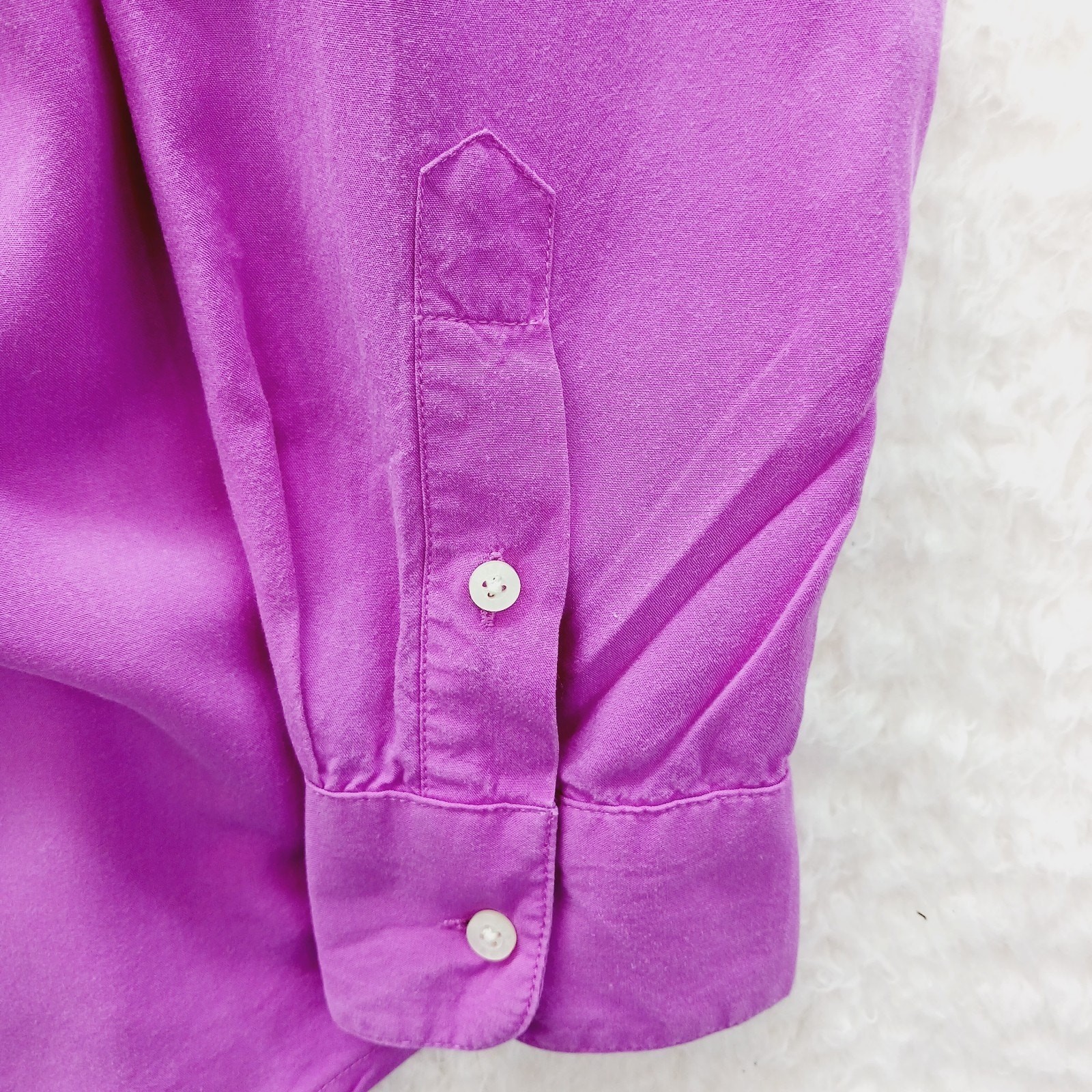 Blouse Button-Up Pink Purple Luxe Minimalist Power Office Siren Pockets Size 1X