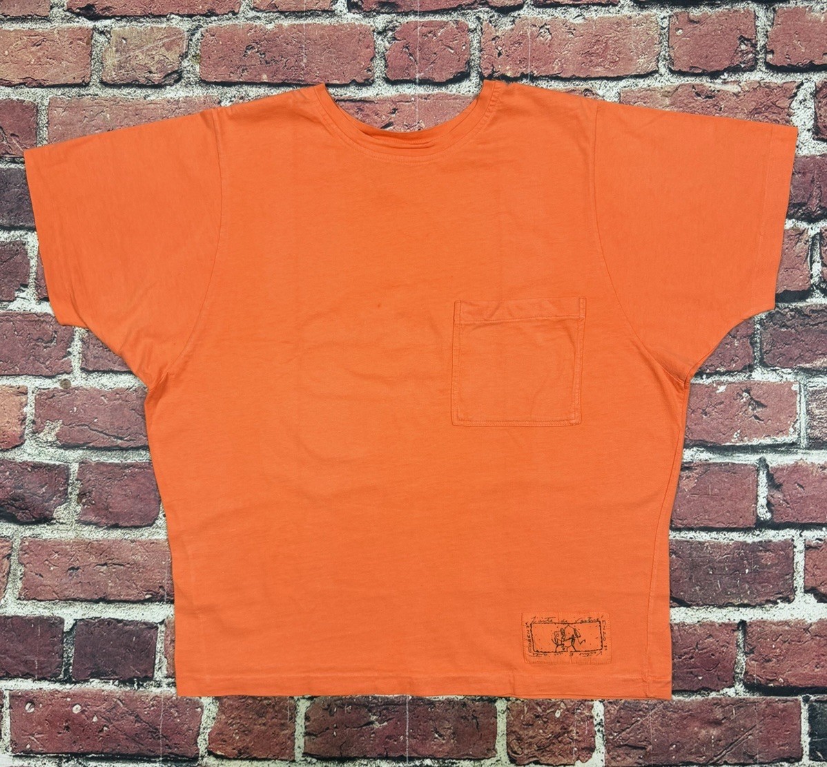 Vintage Forenza Orange Blank T Shirt Single Stitch Surf Crop Boxy L/XL 80s 90s