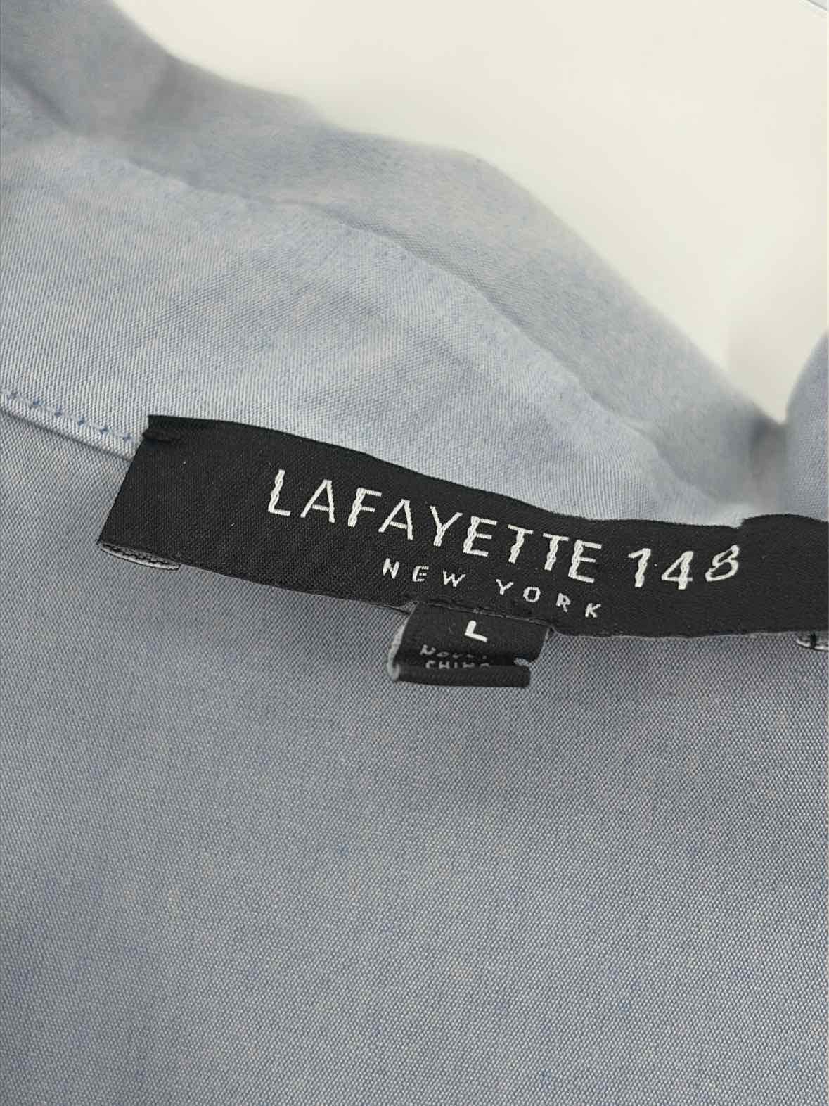 Pre-Owned Lafayette 148 Blue Size Large Button Down