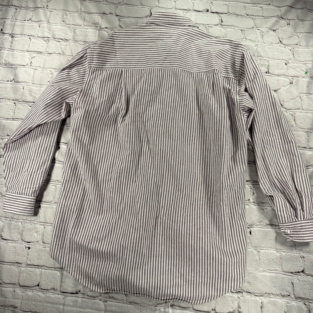 VTG Casey Coleman Vineyard Wine Embroidered Pinstripe Blouse Size L A
