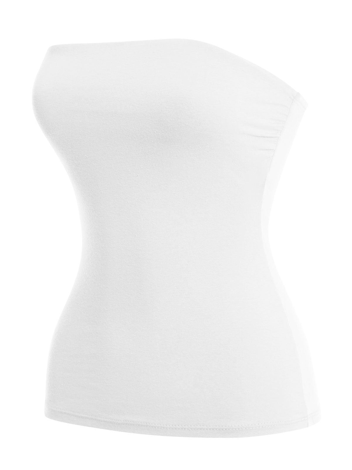 MixMatchy Basic Solid Stretchy Cotton Long Bandeau Tube Top